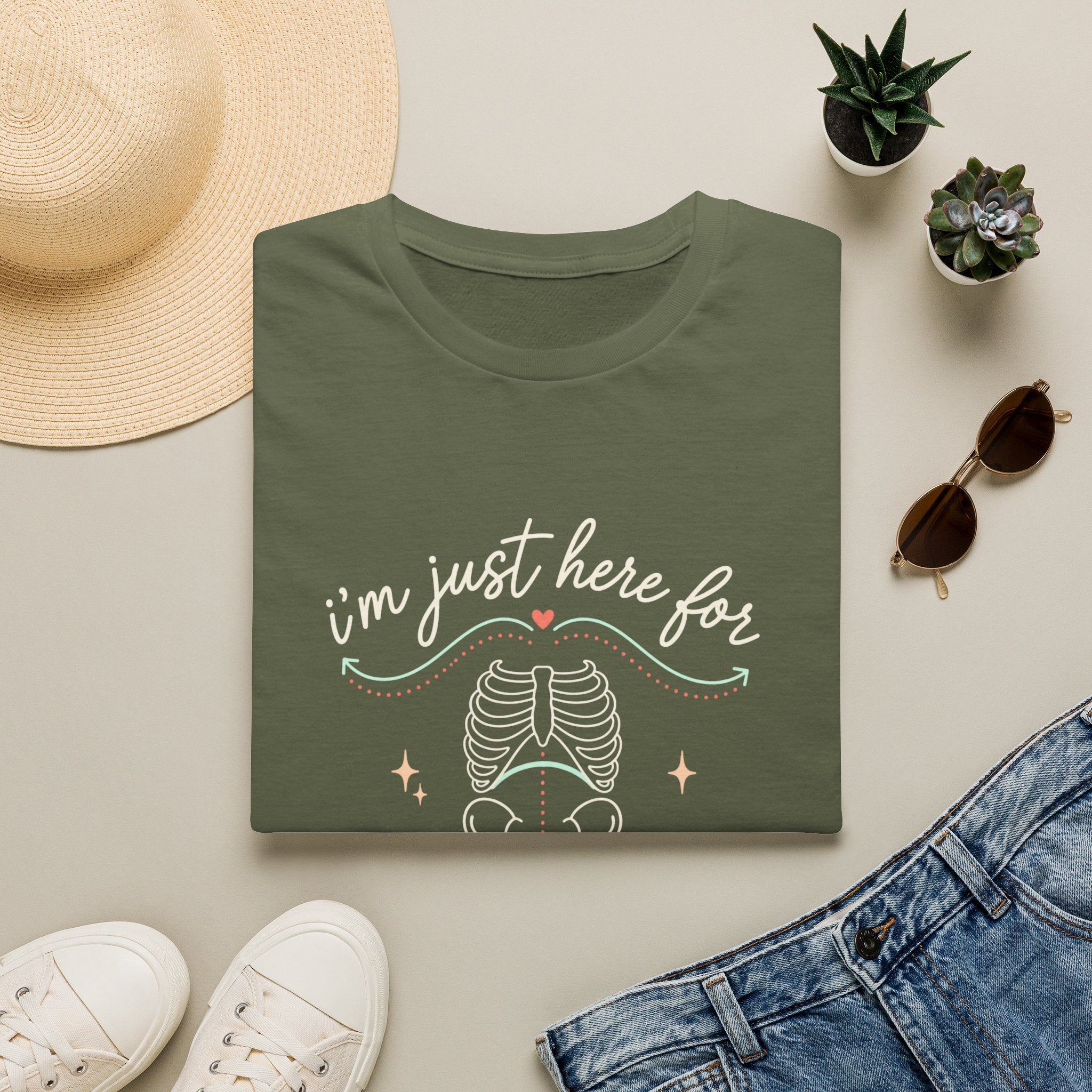 Here for Diaphragmatic Breathing T-Shirt